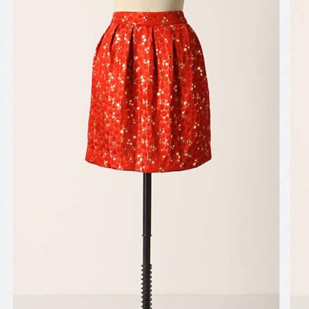 Anthropologie Lauren moffatt Crimson bubbles skirt